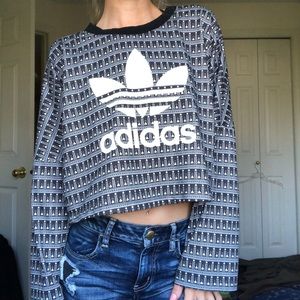 Adidas long sleeve crop top